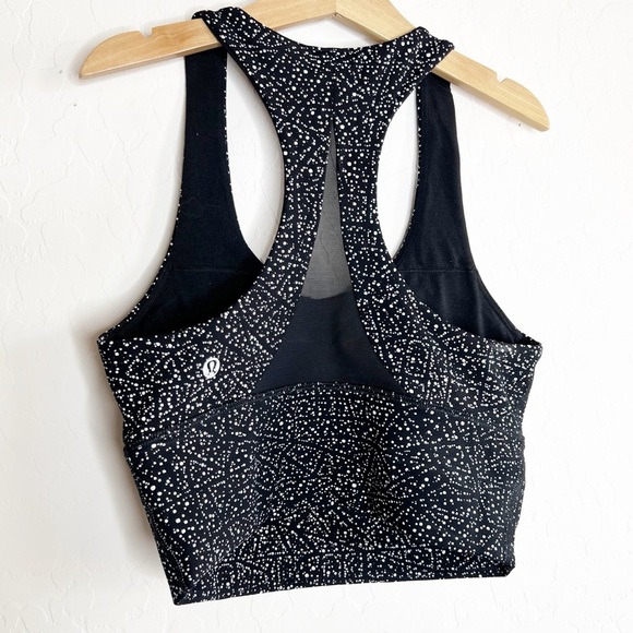 Lululemon Invigorate Bra Long Line Night View White Black/Black - Picture 1 of 4